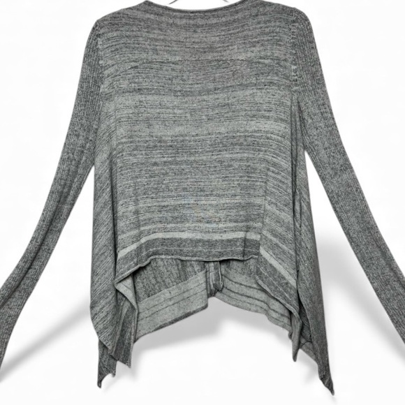 Free People Never Again Ribbed Cardigan Gray Asym Hem Small - Picture 8 of 15